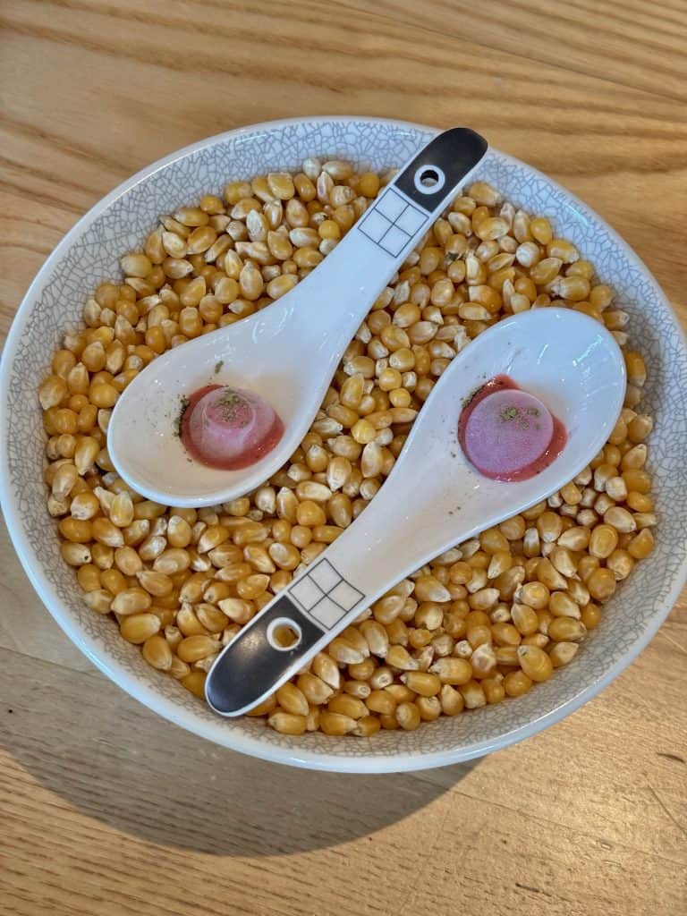 Oku - Strawberry Sorbet with Matcha dust palate cleanser