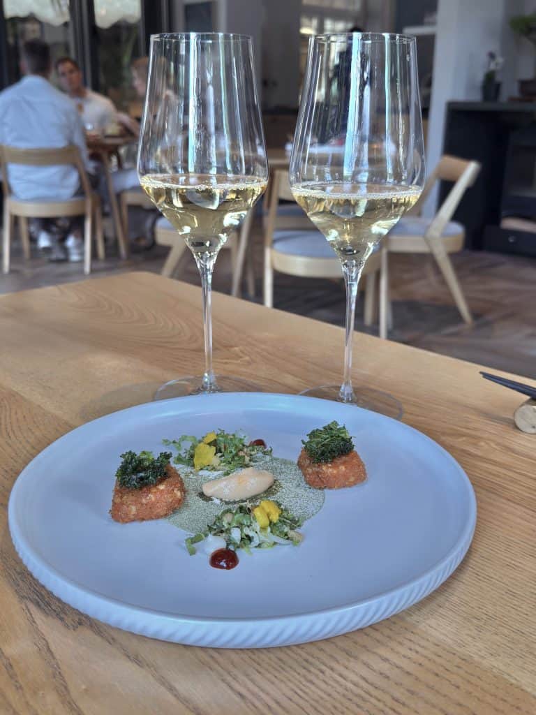 Oku - Crispy Cauliflower with Haute Cabriere Chardonnay Pinot Noir