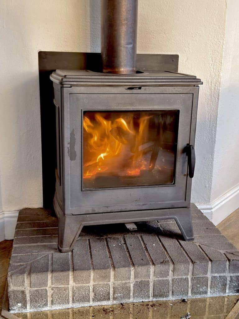 Fireplace in restaurant