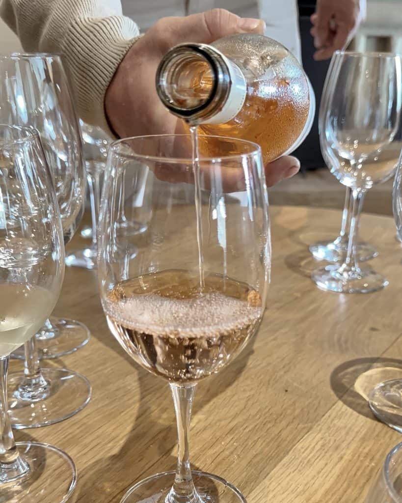 Wine being poured in glass