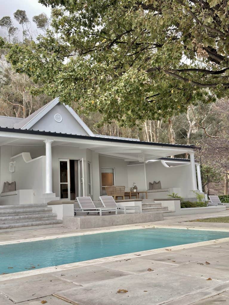 Outside patio with swimming pool