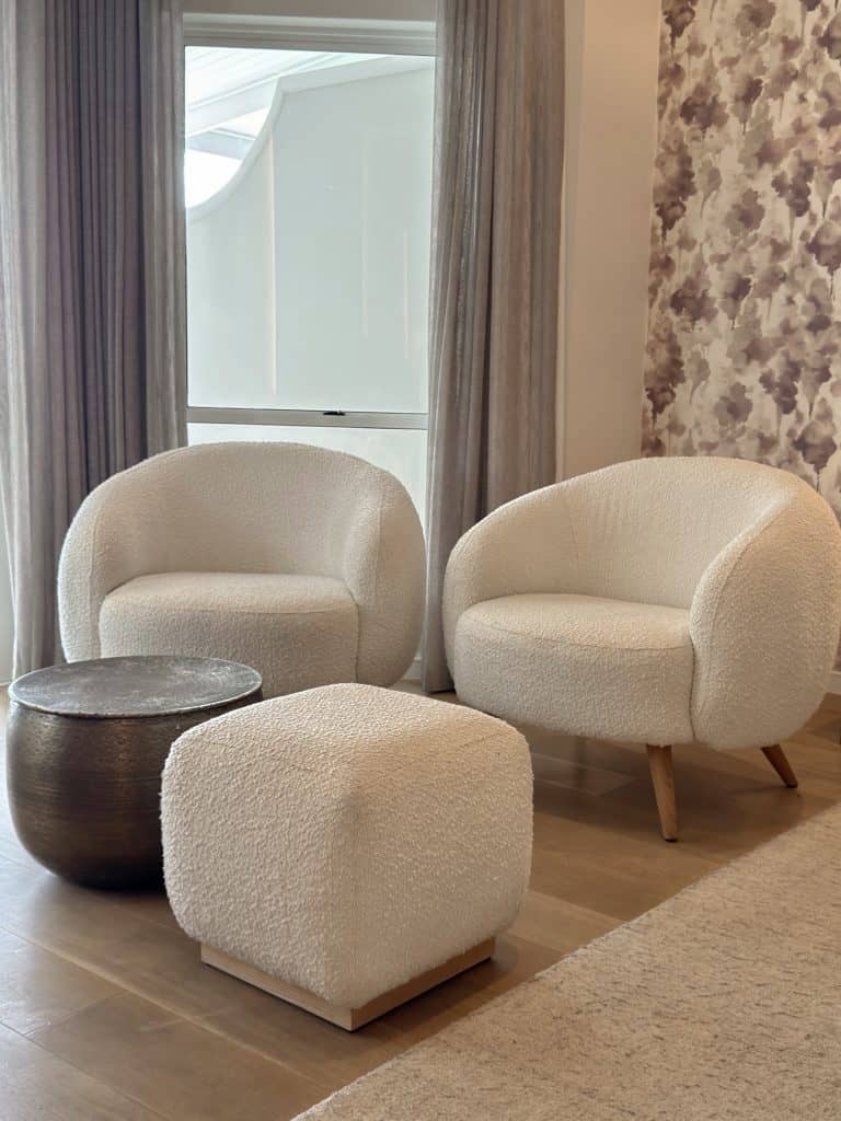 Seating area in bedroom